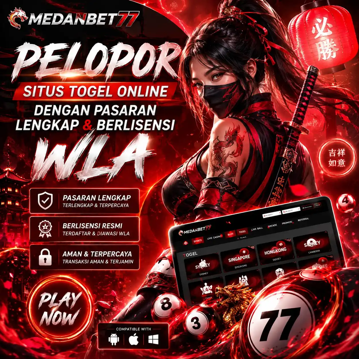 banner MEDANBET77: Pelopor Situs Togel Online Dengan Pasaran Lengkap & Berlisensi WLA